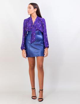 Blusa Lazo Cuello Flore Malva De Jane Wood para Mujer