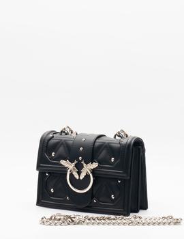 Bolso Cuadrado Cierre Abejas Negro para Mujer