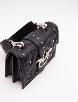 Bolso Cuadrado Cierre Abejas Negro para Mujer