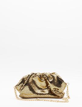 Clutch Oro Fruncido para Mujer