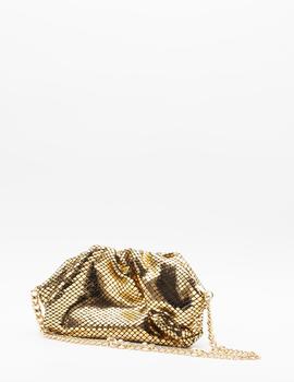 Clutch Oro Fruncido para Mujer