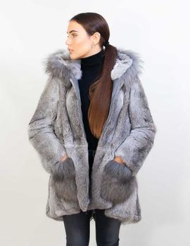 Parka pelo gris para Mujer