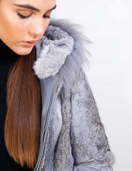 Parka pelo gris para Mujer