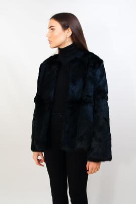 Chaqueta corta pelo negro para Mujer