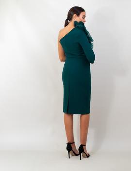 Vestido asimétrico Organza Verde para Mujer