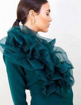 Vestido asimétrico Organza Verde para Mujer