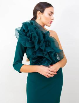 Vestido asimétrico Organza Verde para Mujer