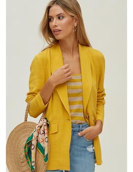 Chaqueta Cuello Smokin-Lino Oky para Mujer