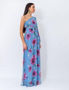 Vestido Chifón Marnie Estampado Azul Corpary para Mujer