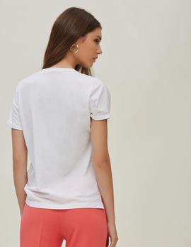 Camiseta Escote Pico-Punto Algodón Oky para Mujer