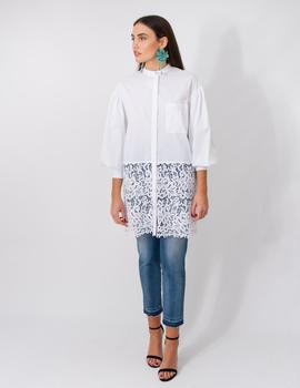 Camisa Isabelle Blanche Popeline Balza Macrame para Mujer