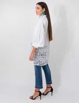 Camisa Isabelle Blanche Popeline Balza Macrame para Mujer