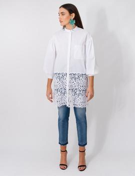 Camisa Isabelle Blanche Popeline Balza Macrame para Mujer