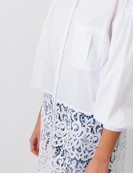 Camisa Isabelle Blanche Popeline Balza Macrame para Mujer