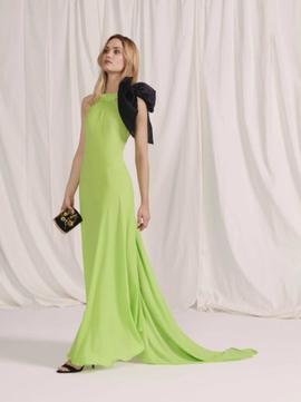 Vestido Verde Al Cuello Largo Matilde Cano para Mujer