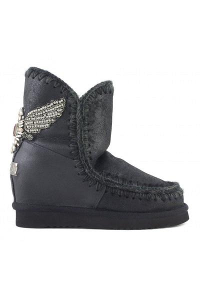 Mou Eskimo Inner Wedge Short Botas Mou Negra Botas Mou Inner Wedge