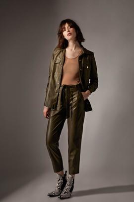 Pantalón Polipiel Nakuro Verde para Mujer
