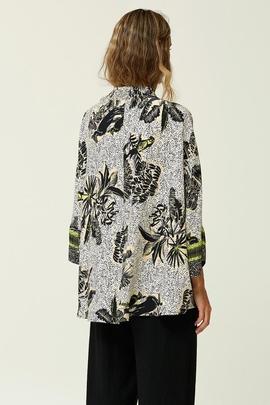 Chaqueta Oky Kimono-Estampado Greca Beige para Mujer