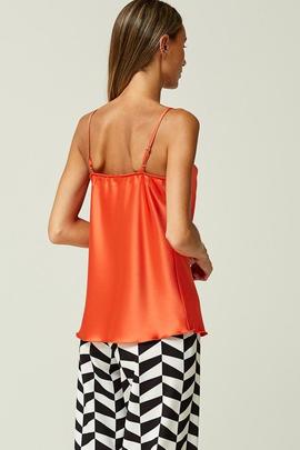 Top Oky Tirantes-Raso Naranja para Mujer