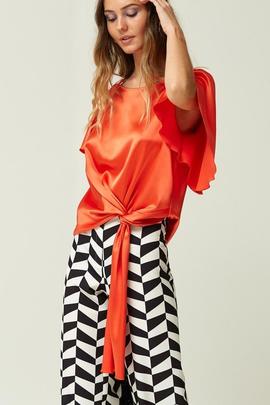 Top Oky Nudo En Cintura-Raso Naranja para Mujer