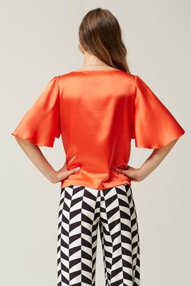 Top Oky Nudo En Cintura-Raso Naranja para Mujer