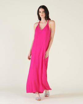 Vestido Largo Silvian Heach Albaio Fucsia para Mujer