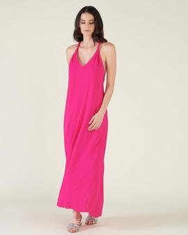 Vestido Largo Silvian Heach Albaio Fucsia para Mujer
