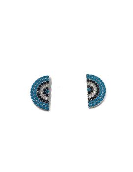 Pendiente Media Luna Azul para Mujer