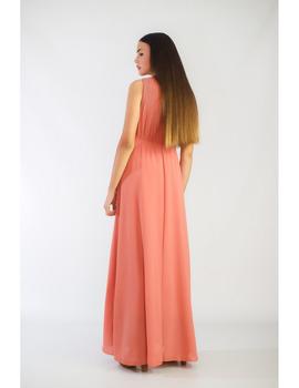 Vestido largo Fracomina salmón para mujer