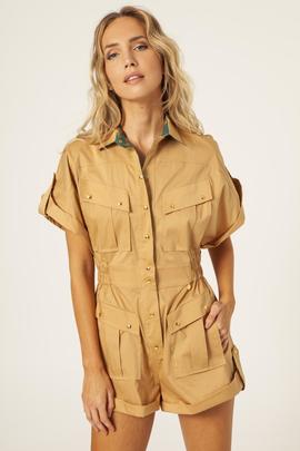 Mono Masavi Corto Safari Camel para Mujer
