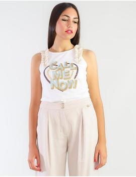 CAMISETA FRACOMINA TANK TOP CREAM CALL ME NOW