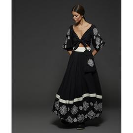 Camisa Noemi Zaiteguie Bordada Anudada Negra para Mujer