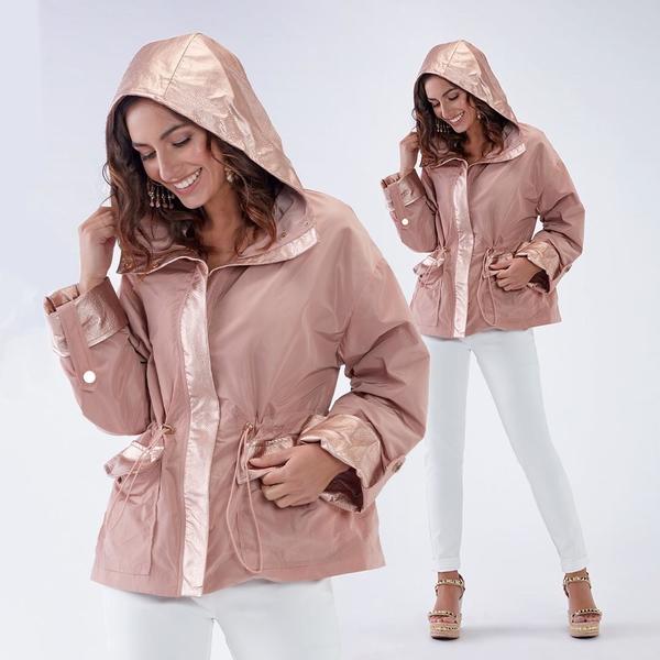 Chaqueta polipiel rosa cheap