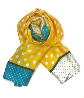 Pañuelo Amarillo Lunares Blancos para Mujer