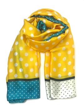 Pañuelo Amarillo Lunares Blancos para Mujer
