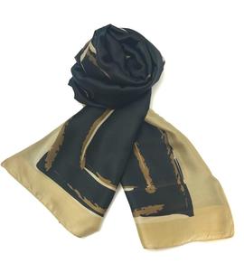 Pañuelo Estampado Negro y Beige para Mujer
