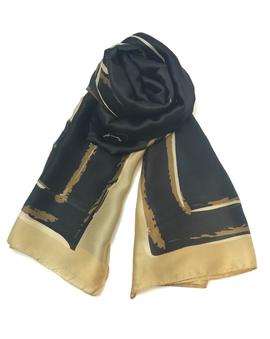 Pañuelo Estampado Negro y Beige para Mujer