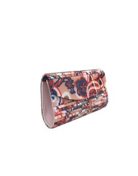 Clutch Estampado Rojo y Marino para Mujer