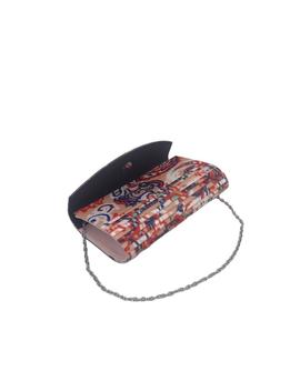 Clutch Estampado Rojo y Marino para Mujer