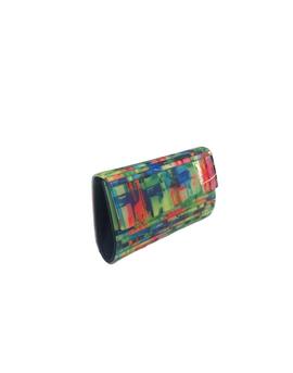 Clutch Estampado Multicolor Verde Neón para Mujer