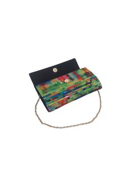 Clutch Estampado Multicolor Verde Neón para Mujer