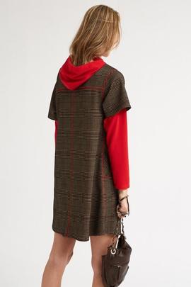 Jersey Punto Oky Con Capucha Rojo para Mujer
