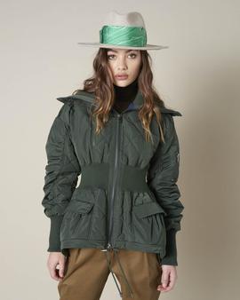 Bomber Silvian Pariump Verde Militar para Mujer