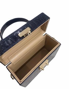 Bolso Caja Charol Marino para Mujer