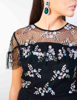 Crop Top Crazy London Arabis Negro para Mujer