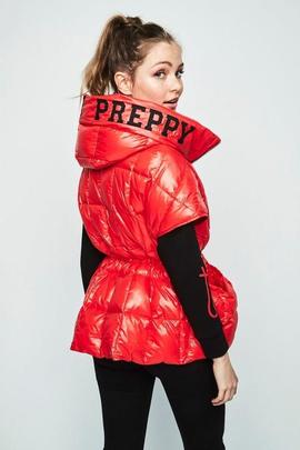 Plumífero H.Preppy Desmontable Rojo para Mujer