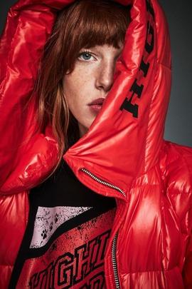 Plumífero H.Preppy Desmontable Rojo para Mujer