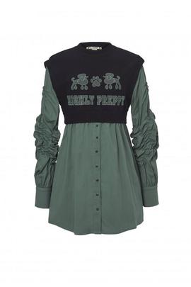 Vestido Chaleco H.Preppy Caqui para Mujer