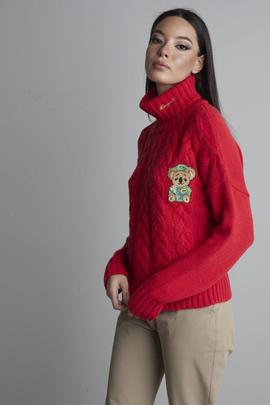 Jersey Ochos Mängata Koala Cuello Alto Rojo para Mujer