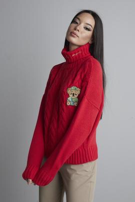 Jersey Ochos Mängata Koala Cuello Alto Rojo para Mujer
